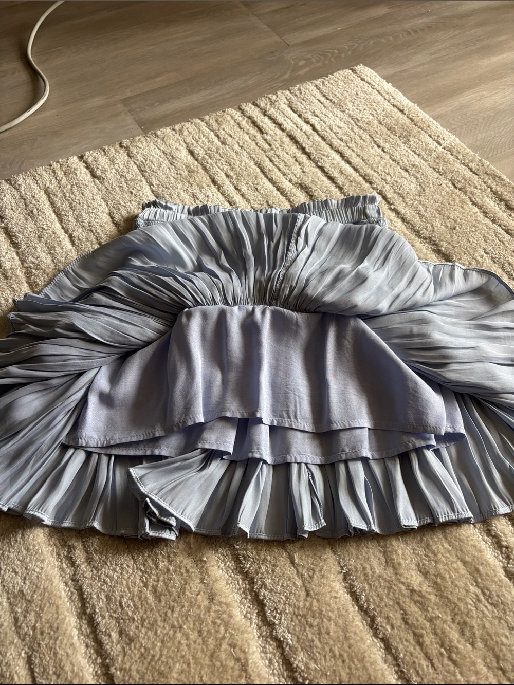 Pookie & Sebastian Women's Light blue Tiered Ruffle Skirt - Picture 4 of 5